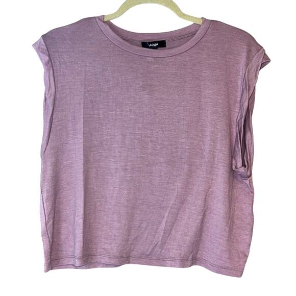 AQUA Ladies Purple Cropped Muscle Tank Top, NWT! - Picture 2 of 3